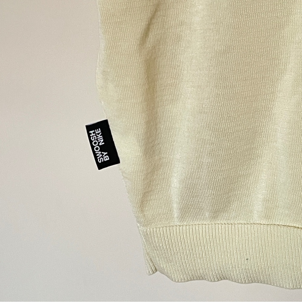 Nike V-Neck Sweater Big Swoosh Cream Size XL FD2873-113 - Picture 5 of 6